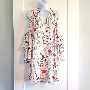 Parker Daphne Cold Shoulder Floral Dress size small
